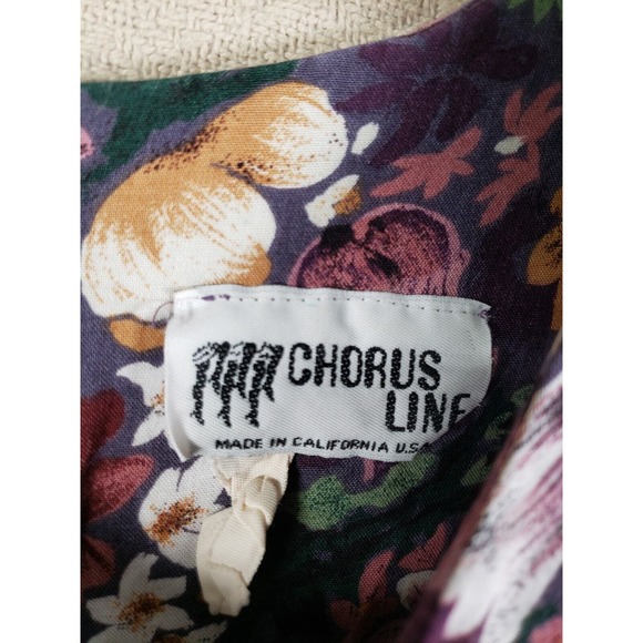 VTG Chorus Line Romper Womens Medium Multicolor Floral Long Sleeve Modern Casual - Picture 4 of 7
